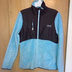 FILA Sport Light Blue Fleece Zip Up Jacket